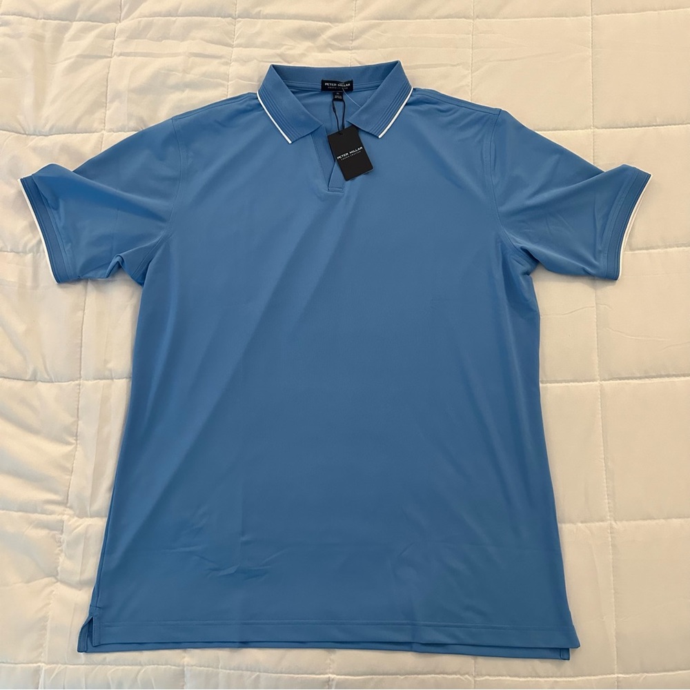 Peter Millar Crown Crafted Mesh Performance Polo | Men’s XL | Blue | NEW $110